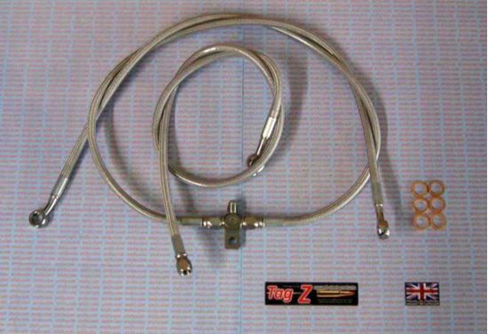 Picture of HOSE FRONT BRAKE SET/3 SIL/BK LT-Z400, LT-R450, KFX400