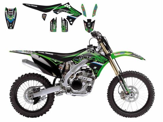 Picture of 09-12 KXF250 ICEONE RACING KAWASAKI BLACKBIRD FULL TEAM KIT 8418R2