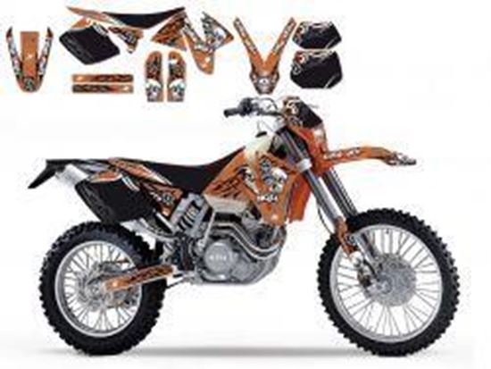 Picture of 98-00 KTM EXC/SX TRIBAL SKULL2 BLACKBIRD FULL TEAM KIT 8504B