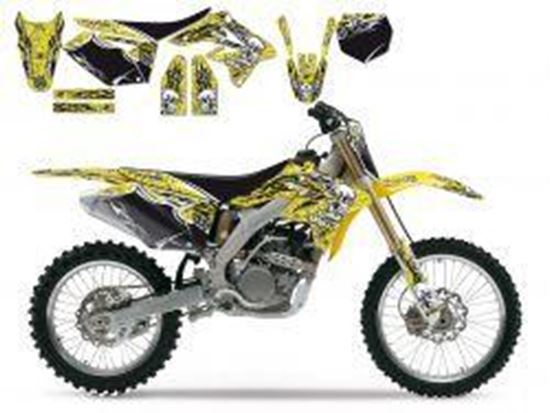 Picture of 07-09 RMZ250 TRIBAL SKULL 2 BLACKBIRD FULL TEAM KIT 8303B