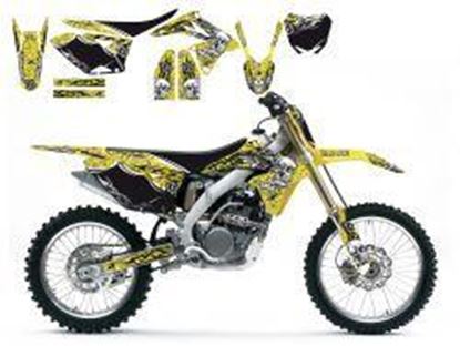 Picture of 10-16 RMZ250 TRIBAL SKULL 2 BLACKBIRD FULL TEAM KIT 8319B