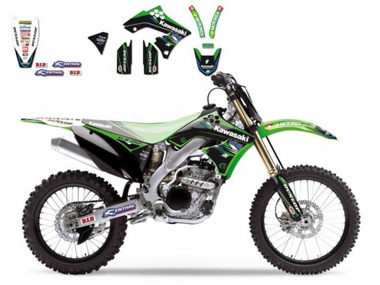 Picture of 09-12 KXF250 KAWASAKI RACING TEAM 2 BLACKBIRD DECAL KIT 2418R1