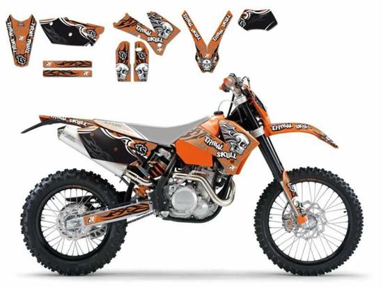 Picture of 05-07 SX/EXC KTM TRIBAL SKULL2 BLACKBIRD DECAL KIT 2526B