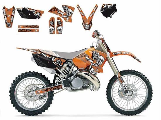 Picture of 01-04 SX/EXC KTM TRIBAL SKULL2 BLACKBIRD DECAL KIT 2517B