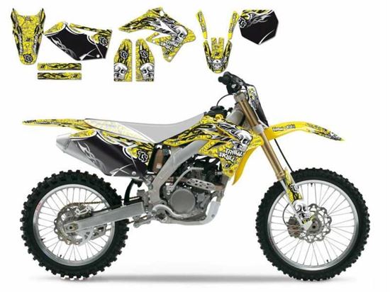 Picture of 07-09 RMZ250 TRIBAL SKULL 2 BLACKBIRD DECAL KIT 2314B