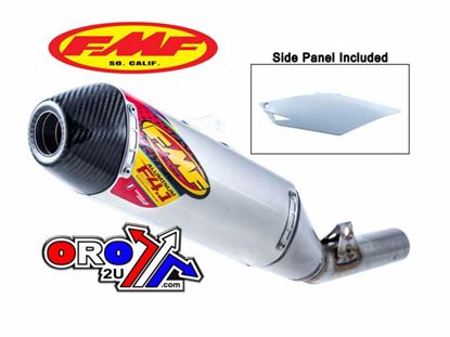 Picture of 14-16 CRF250R F4.1 ALUM/CARBON CAP SILENCER + LEFT SIDE PANEL 041525