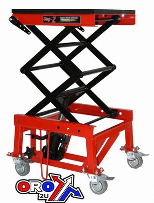 Picture of WHEEL ABOUT LIFT HYD 145 KGS RED/BLACK Hydraulic SCISSOR MAX LIFT WEIGHT 145KG