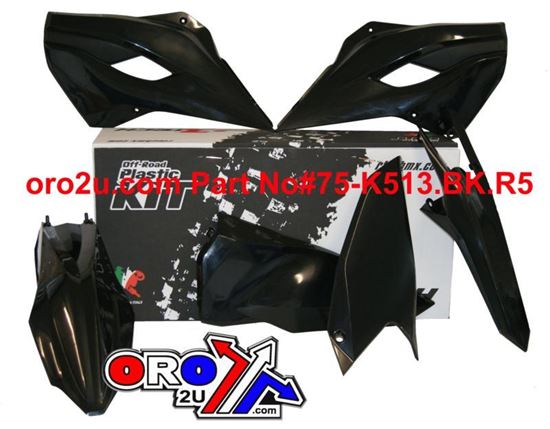 Picture of PLASTIC KIT/4 13-14 HUSABERG RACETECH KITHBG-NR0-400 BLACK