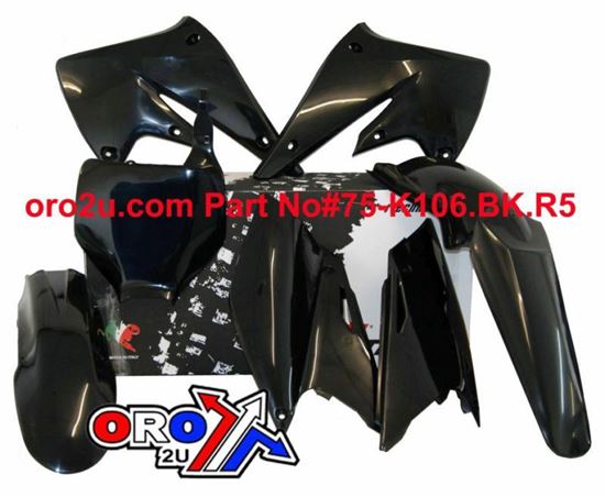 Picture of PLASTIC KIT/5 04-05 KXF250 BLACK RACETECH KITKXF-NR0-504