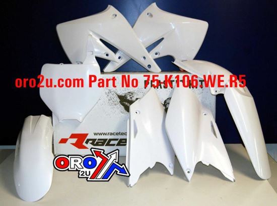 Picture of PLASTIC KIT/5 04-05 KXF250 WE WHITE RACETECH KITKXF-BN0-504