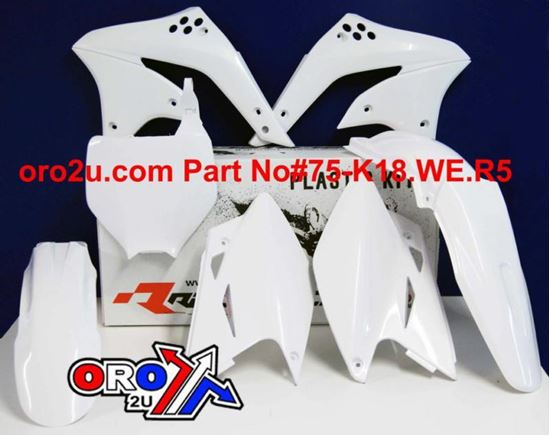 Picture of PLASTIC KIT/5 06-08 KXF450 WHT RACETECH KITKXF-BN0-506