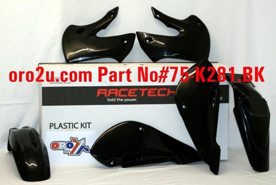 Picture of PLASTIC KIT/4 02-10 KLX110 BLK RACETECH KITKLX-NR0-411