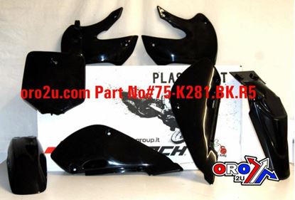 Picture of PLASTIC KIT/5 02-10 KLX110 BLACK RACETECH KITKLX-NR0-511