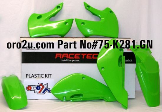 Picture of PLASTIC KIT/4 02-10 KLX110 GRN RACETECH KITKLX-VE0-411