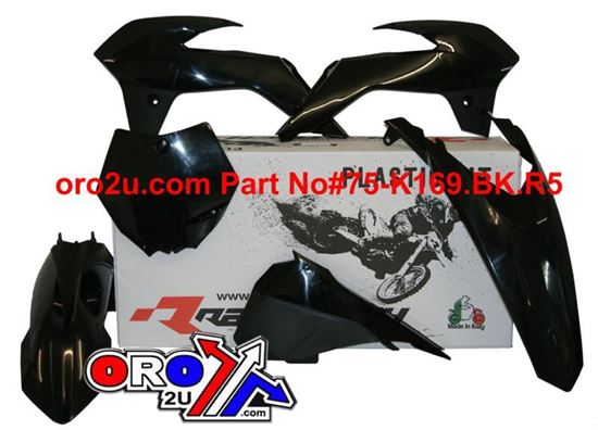 Picture of PLASTIC KIT/5 13-16 KTM SX85 BLACK RACETECH KITKTM-NR0-513