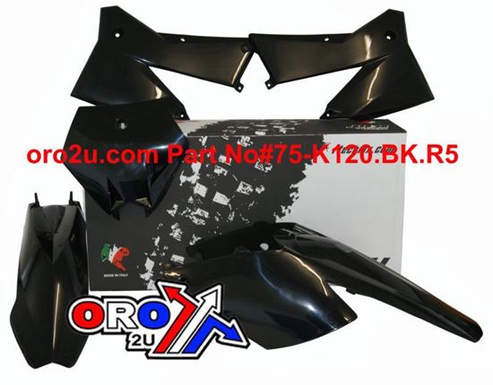 Picture of PLASTIC KIT/4 KTM 05-06 BLACK RACETECH KITKTM-NR0-504