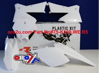 Picture of PLASTIC KIT/4 KTM 05-06 WHITE RACETECH KITKTM-BN0-504