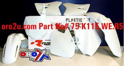 Picture of PLASTIC KIT/5 01-11 RM125/250 WHITE RACETECH KITRM0-BN0-502