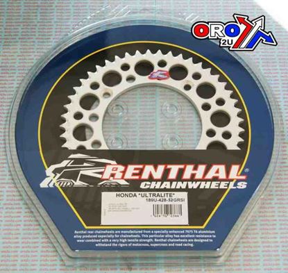 Picture of REAR SPROCKET RENTHAL 189 ULTRALITE 189-428-52 SILVER