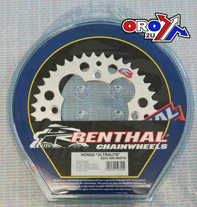 Picture of REAR SPROCKET RENTHAL ATV ULTRALITE 223-520-40 SILVER