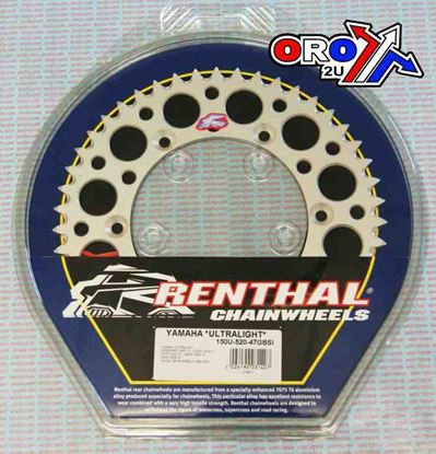 Picture of REAR SPROCKET RENTHAL YAM ULTRALITE 150-520-47 SILVER