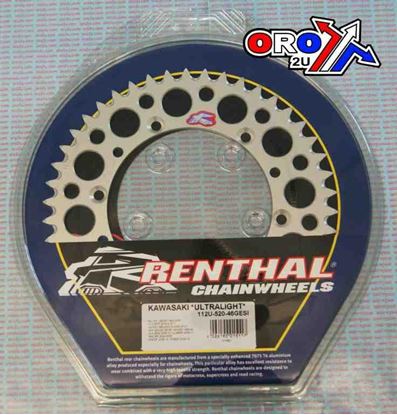 Picture of REAR SPROCKET RENTHAL KAW ULTRALITE 112-520-46 SILVER