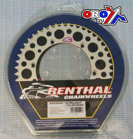 Picture of REAR SPROCKET RENTHAL KAW ULTRALITE 112-520-46 SILVER