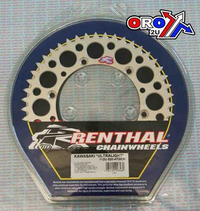 Picture of REAR SPROCKET RENTHAL KAW ULTRALITE 112-520-47 SILVER