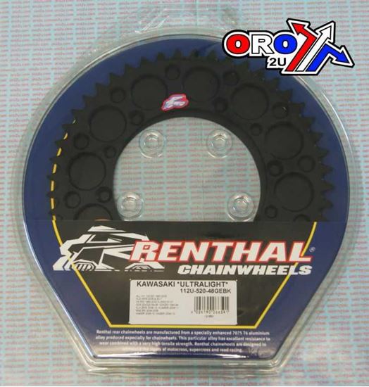 Picture of REAR SPROCKET RENTHAL KAW ULTRALITE 112-520-48BK BLACK