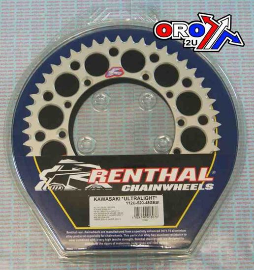 Picture of REAR SPROCKET RENTHAL KAW ULTRALITE 112-520-48 SILVER