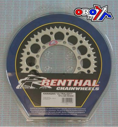 Picture of REAR SPROCKET RENTHAL 191 SILVER ULTRALITE 191-420-50