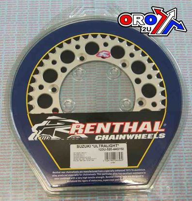 Picture of REAR SPROCKET RENTHAL SUZ ULTRALITE 123-520-44 SILVER