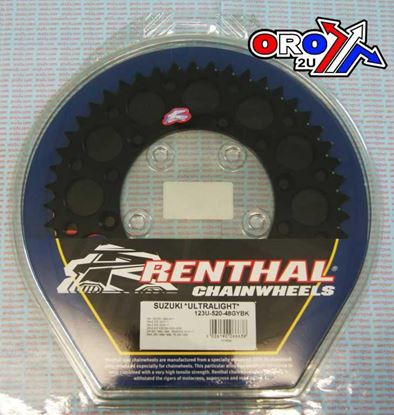 Picture of REAR SPROCKET RENTHAL SUZ ULTRALITE 123-520-48 BLACK