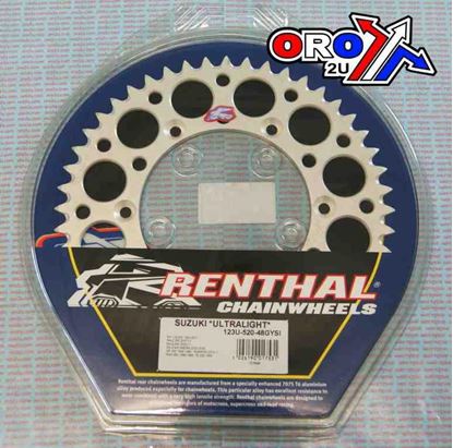 Picture of REAR SPROCKET RENTHAL SUZ ULTRALITE 123-520-48 SILVER