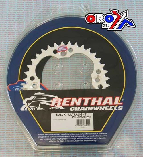 Picture of REAR SPROCKET RENTHAL SUZ ULTRALITE 459U-520-36 SILVER