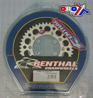 Picture of REAR SPROCKET RENTHAL 192 ULTRALITE 192-420-46 SILVER