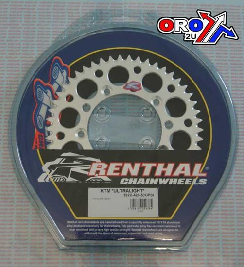 Picture of REAR SPROCKET RENTHAL 192 ULTRALITE 192-420-40 SILVER