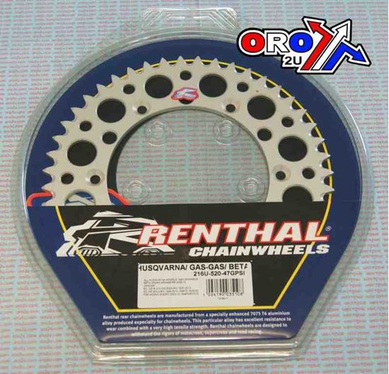 Picture of REAR SPROCKET RENTHAL ULTRALITE 216-520-47 SILVER