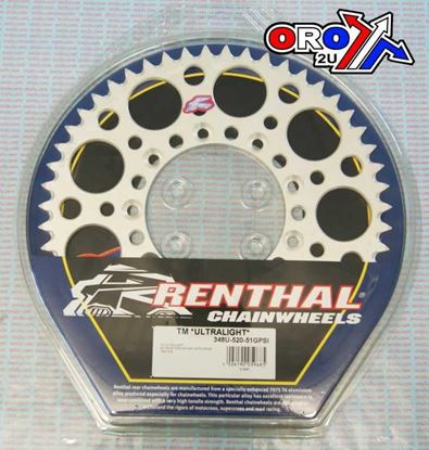 Picture of REAR SPROCKET RENTHAL 348 ULTRALITE 348-520-51 SILVER TM