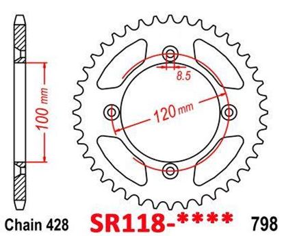 Picture of REAR SPROCKET 798 SELFCLEAN