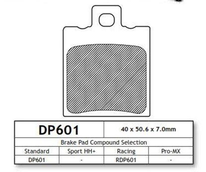 Picture of BRAKE PADS DUNLOPAD HARD DP601 BRAKES Premium Sintered