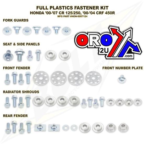 Picture of PLASTIC BOLT KIT CR/CRF BOLT HARDWARE HON-0007124