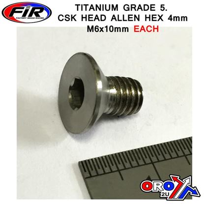 Picture of TITANIUM CSK ALLEN M6x10mm TITANIUM GRADE 5 / EACH