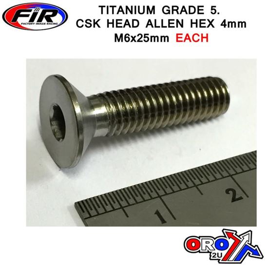 Picture of TITANIUM CSK ALLEN M6x25mm TITANIUM GRADE 5 / EACH