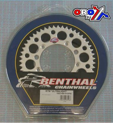 Picture of REAR SPROCKET ALLOY RENTHAL ULTRALITE 192-420-51 SILVER