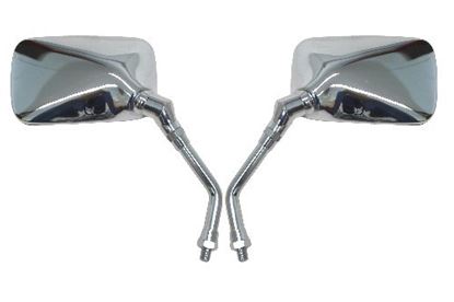 Picture of Mirrors 10mm Chrome Effect  Rectangle Left & Right Honda Style (Pair)